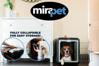 USA Pet Carrier & Crate 26" - Premium Collapsible Design for Medium Cats and Dogs - Portable Kennel