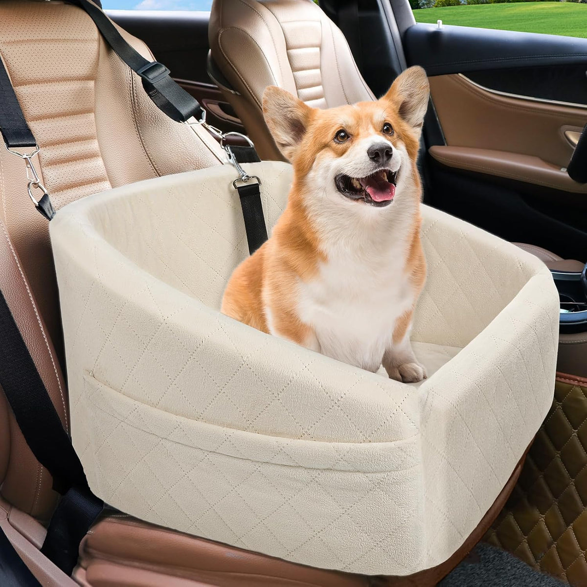 Dog Car Seat for Small Medium Dogs,Detachable Washable Dog Booster Seat Under 30lbs, Pet Car Seat