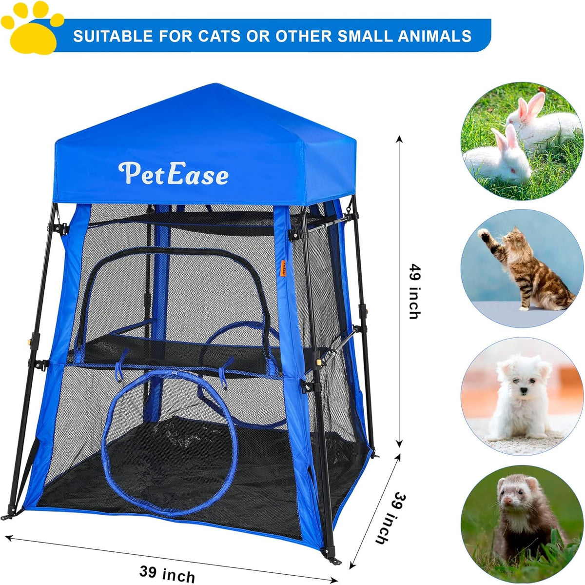 Cat Tower Tent,Outdoor Patio Cat Enclosures with Breathable Mesh,Indoor Playpen Portable Exercise