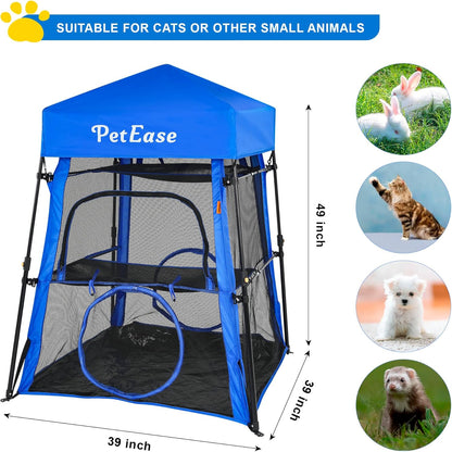 Cat Tower Tent,Outdoor Patio Cat Enclosures with Breathable Mesh,Indoor Playpen Portable Exercise