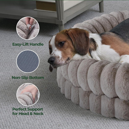 BALANCE Luxury Donut Dog Bed, 36 Inches Round Dog Beds Large Sized Dogs Washable, Orthopedic