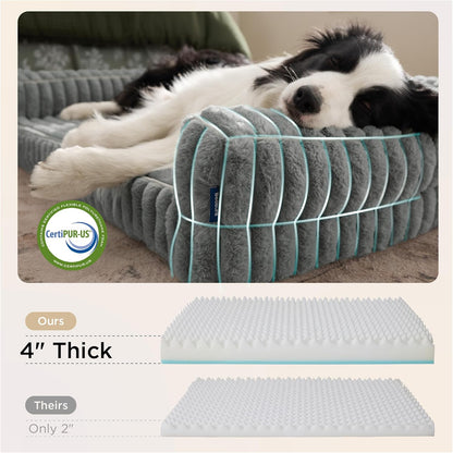 Bedsure Orthopedic Dog Beds for Extra Large Dogs, Waterproof Memory Foam XL Pet Bed with Sides