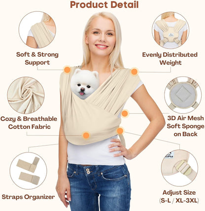 Dog Carriers for Small Dogs, Front Facing Dog Sling Carrier, Hands Free Cat Carrier, Size