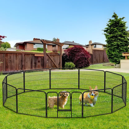 BestPet | Dog Playpen | 24 Inch, 12 Panels | Heavy Duty Metal Pet Exercise Pen | Indoor Outdoor