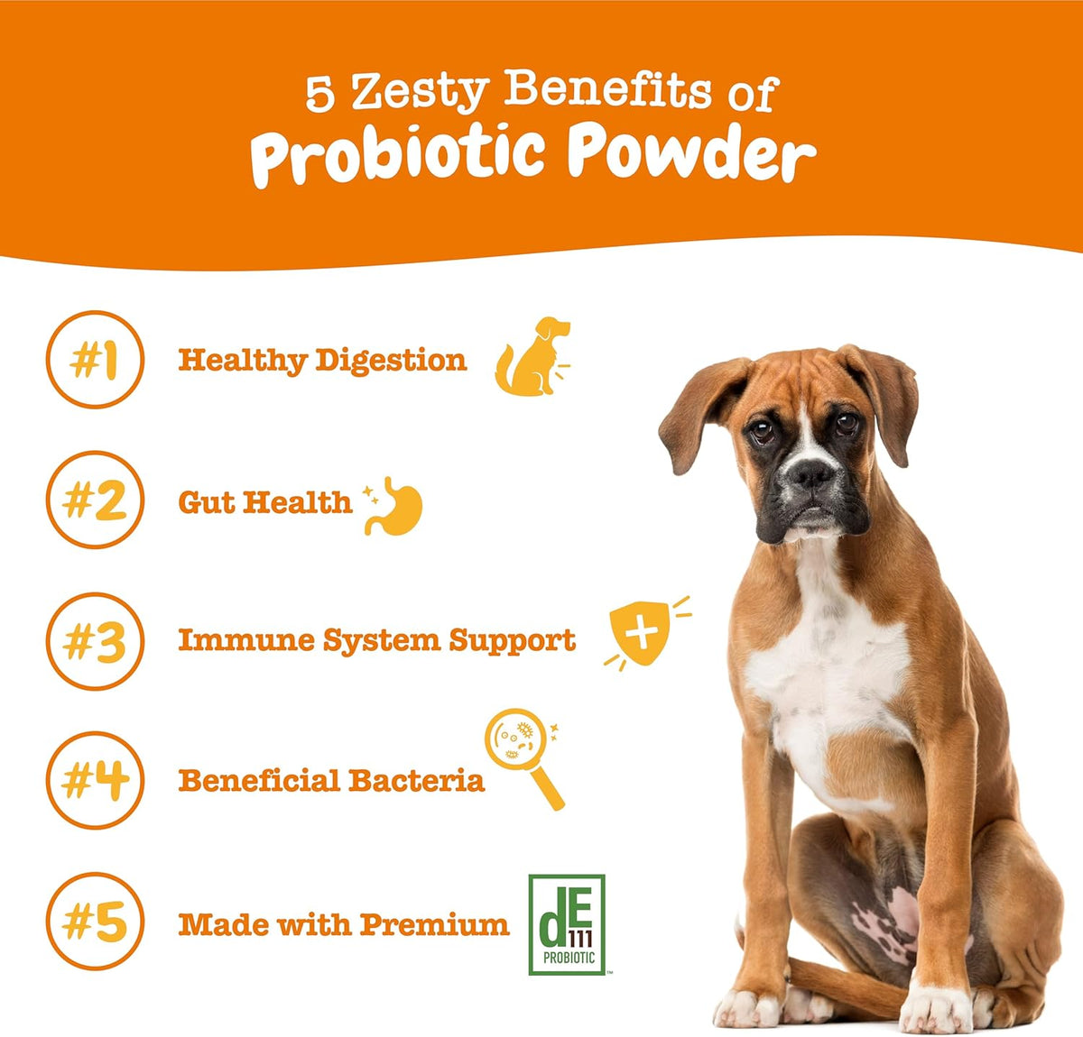 Zesty Paws Powder Probiotics for Dogs - Meal Topper for Digestive, Immune System Support - Premium