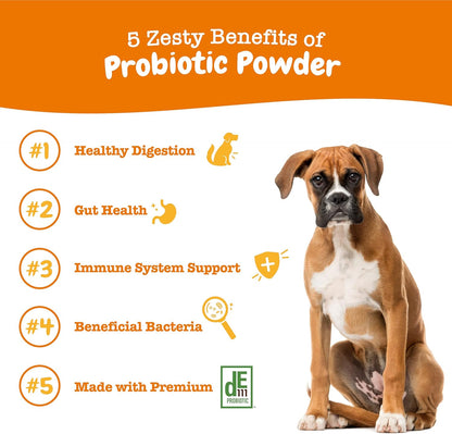 Zesty Paws Powder Probiotics for Dogs - Meal Topper for Digestive, Immune System Support - Premium