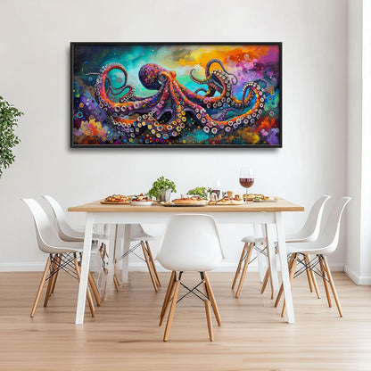 Quorin Octopus Large Wall Art Abstract Colorful Octopus Pictures Sea Ocean Animal Wall Decor Canvas