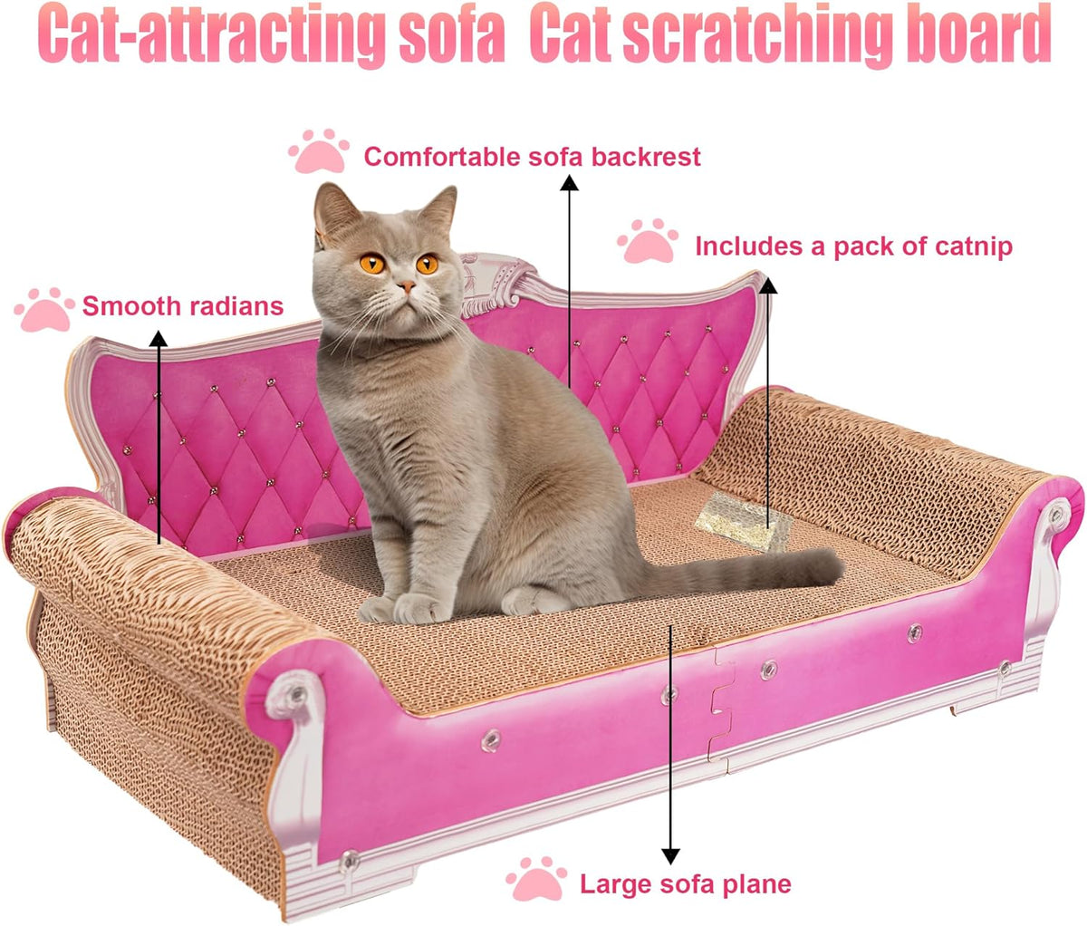 Scratching Sofa, Couch Shaped Thick Scratching Cardboard, Lounge Bed for Indoor Rest&Play, Sofa