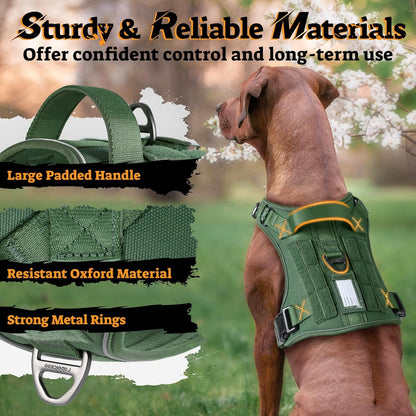 rabbitgoo Dog Harness Small Sized No Pull, Tactical Service Pet Vest with Molle and Control Handle