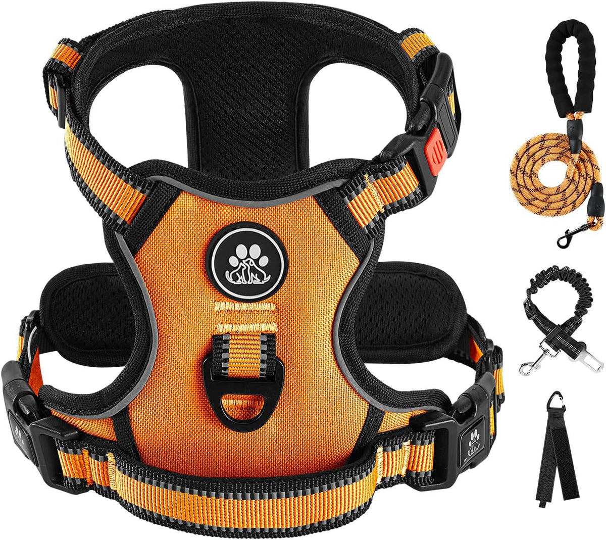 IVY&LANE No Pull Dog Harness for Large Dogs, Dog Vest Harness with Leash, Safety Belt and Storage