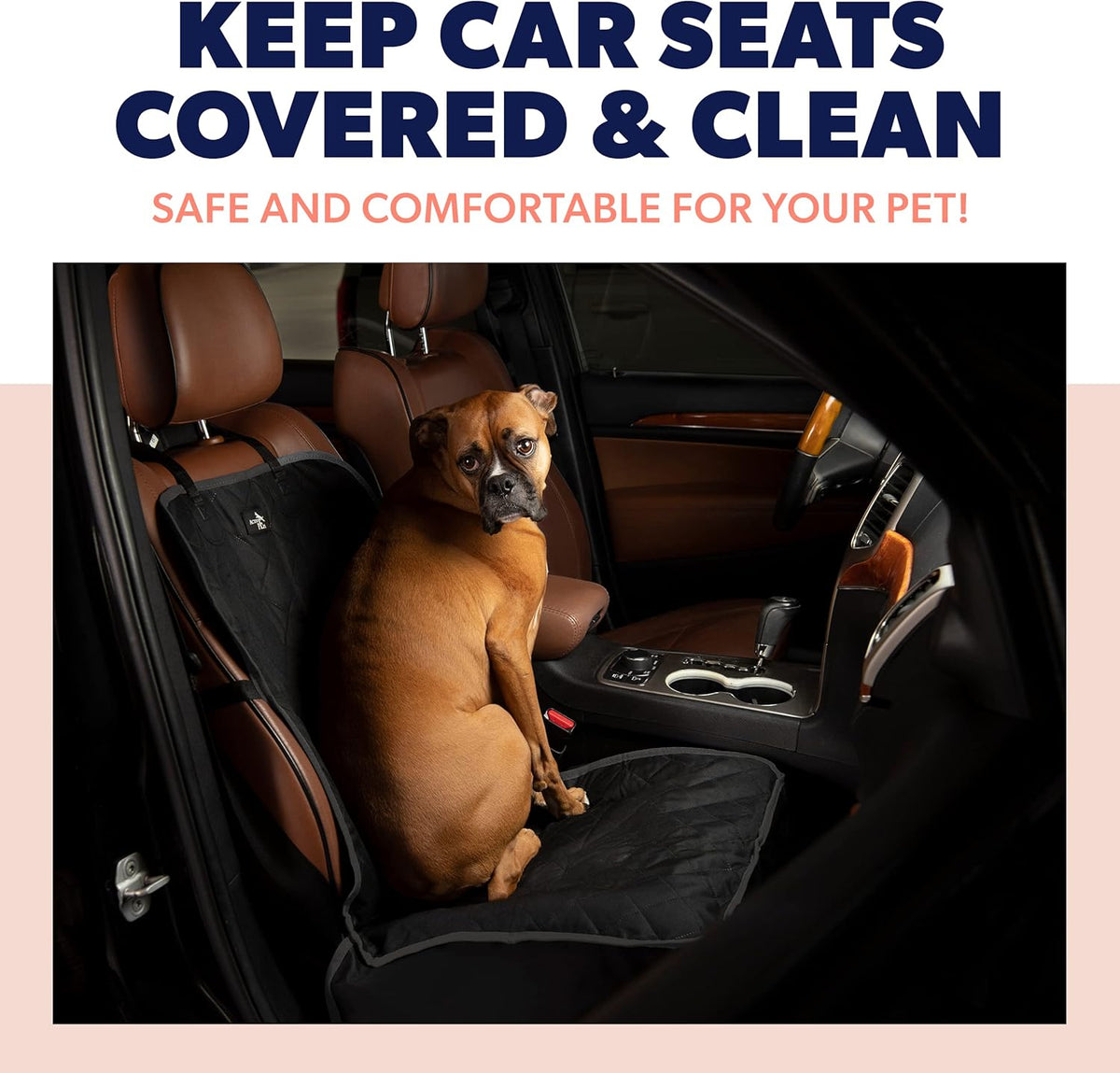 Active Pets Dog Car Seat Cover, Waterproof Front Seat Protector for SUV Truck Sedan, Pet Safety