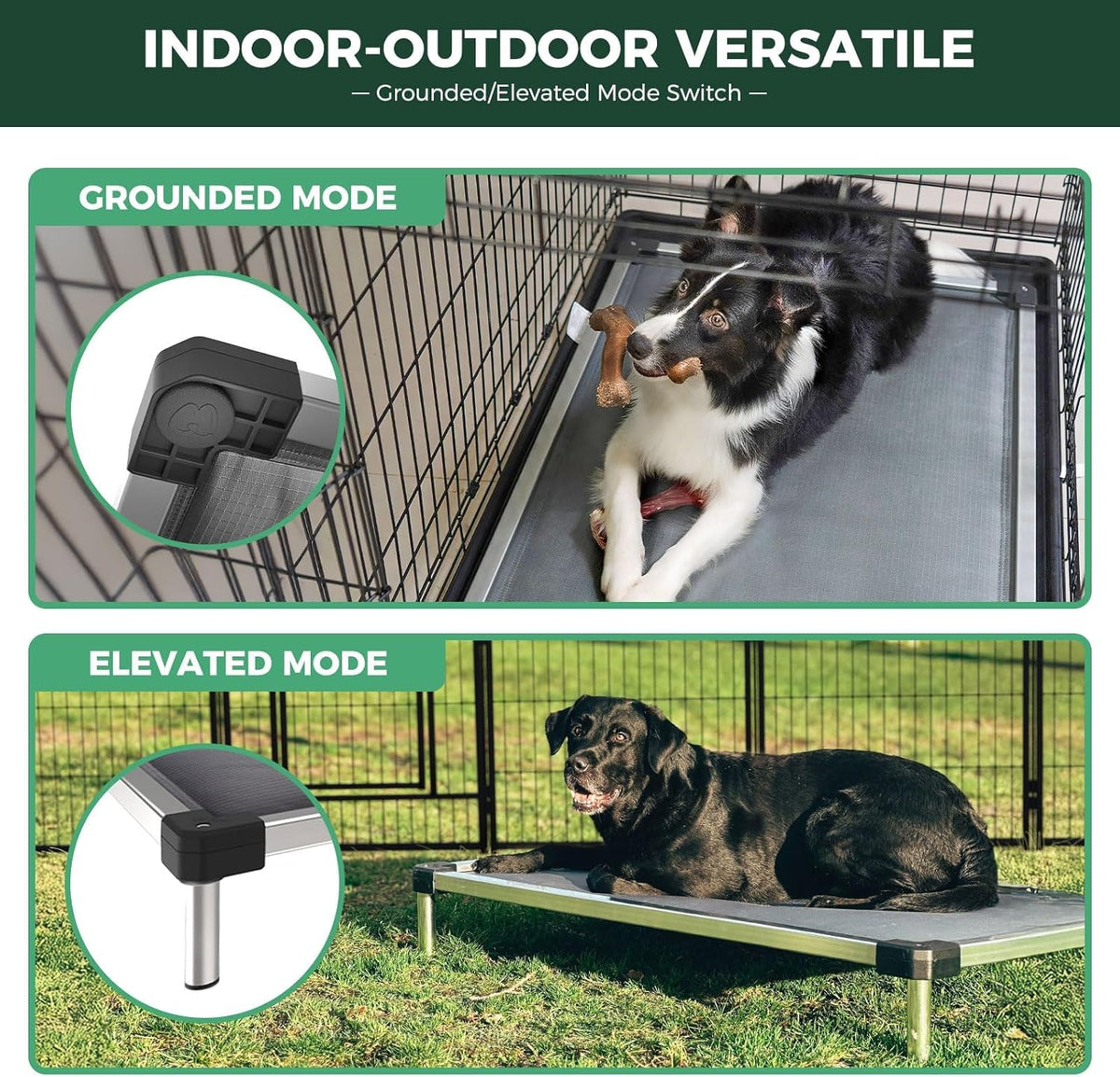 FXW TitanNest Chew-Proof Elevated Dog Bed, Raised Cot for Indoor/Outdoor/Camping Use, Durable &