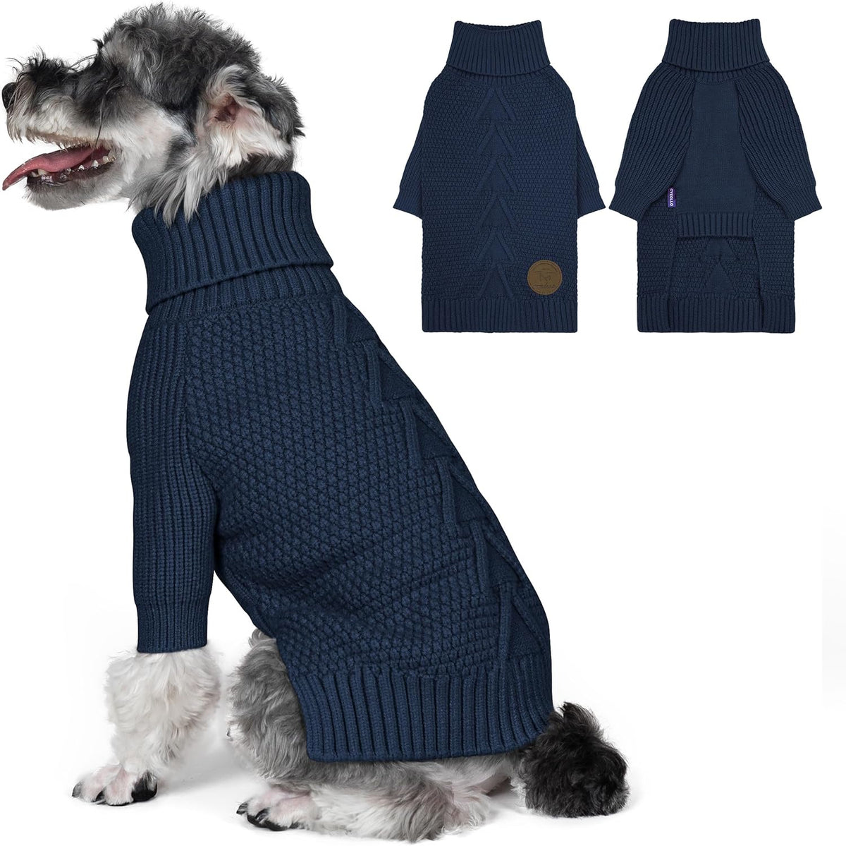 cyeollo Dog Sweaters for Medium Dogs Boy, Stretchy Warm Turtleneck Doggy Clothes for Fall Winter
