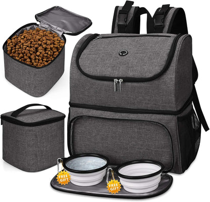 BAGLHER Pet Travel Bag, Double-Layer Pet Supplies Backpack (for All Pet Travel Supplies), Pet