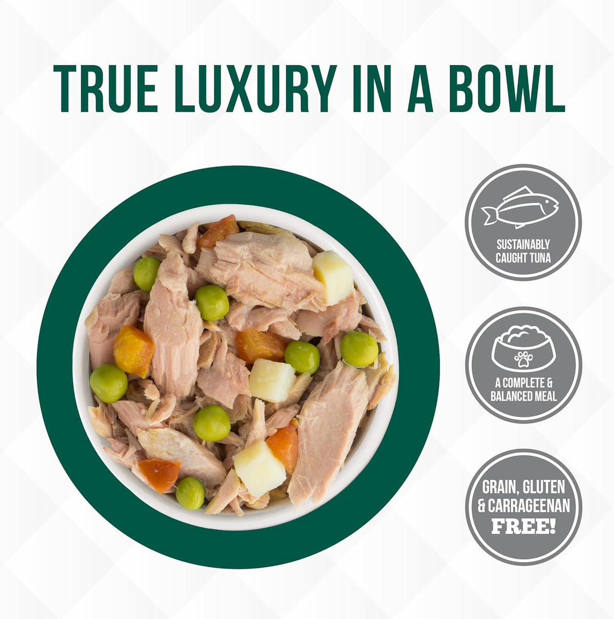 Weruva TruLuxe Cat Food, Mediterranean Harvest with Tuna Whole Meat & Veggies in Gravy, 3oz (Pack
