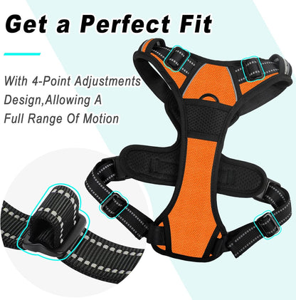 BARKBAY No Pull Dog Harness Large Step in Reflective Dog Harness with Front Clip and Easy Control
