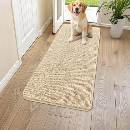 Smiry Dog Door Mat for Muddy Paws 47x17, Absorbs Moisture and Dirt Doormat, Non-Slip Washable Quick