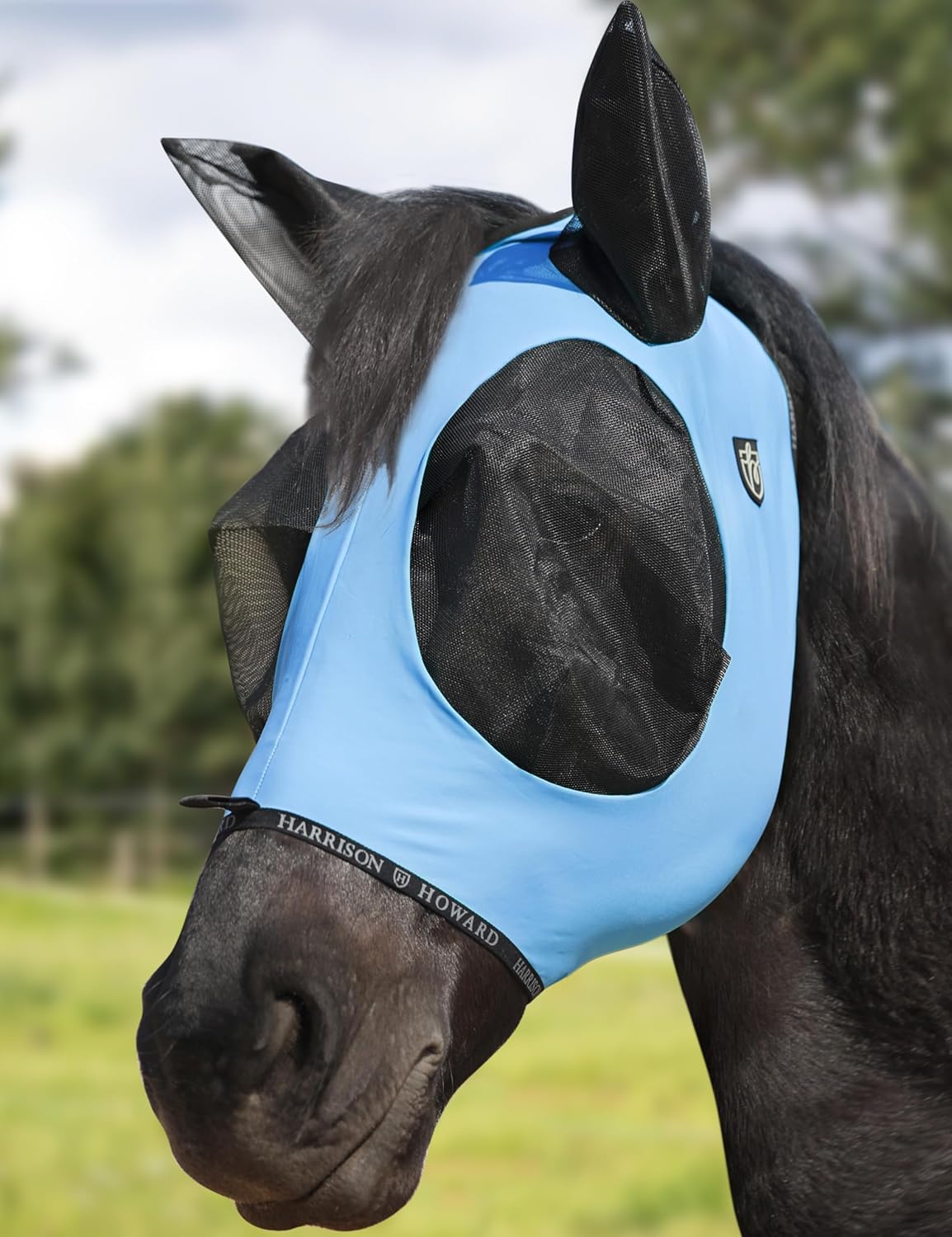 Harrison Howard Horse Fly Mask with Forelock Opening Stretch Breathable and Comfortable for Horses
