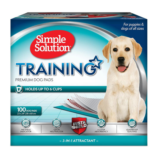 Simple Solution Puppy Training Pads – Large Leak-Proof Potty Pads for Dogs – Disposable with Odor