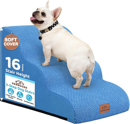 Dog Ramp and Stair for Bed 16" H-20 H,3-Step Cat Stair for Sofa and Chair,4-Step Dog Ramp for High