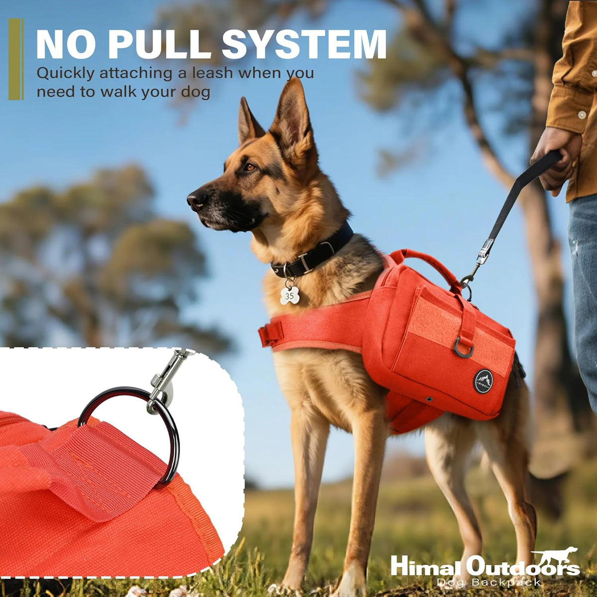 Himal Outdoors Dog Backpack & Saddle Bag, Tactical Hiking Backpack for Large Dogs with Side Pockets