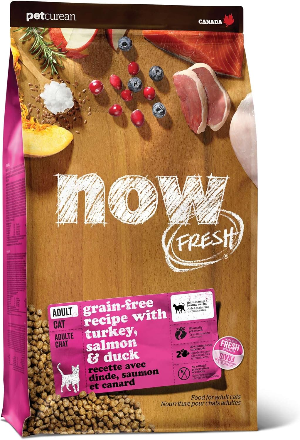 Now Fresh Grain-Free Dry Cat Food with Turkey, Salmon & Duck, Healthy Kibble for Adults Made with