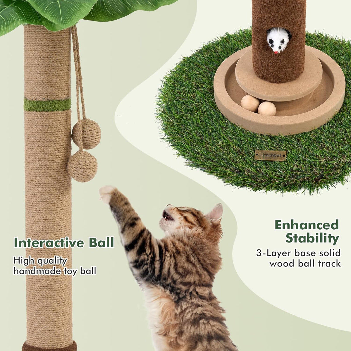 Cat Scratching Post 35'' Tall Cat Scratcher Tree Tower Scratching Posts for Indoor Cats with Cat