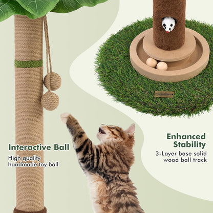 Cat Scratching Post 35'' Tall Cat Scratcher Tree Tower Scratching Posts for Indoor Cats with Cat