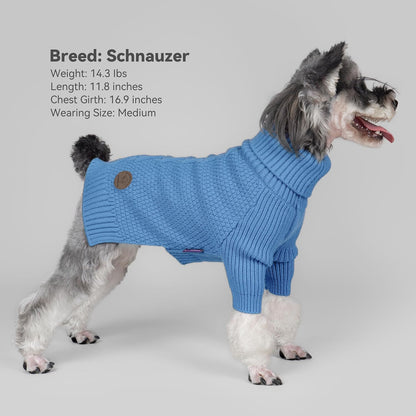 cyeollo Dog Sweaters for Medium Dogs Boy, Stretchy Warm Turtleneck Doggy Clothes for Fall Winter