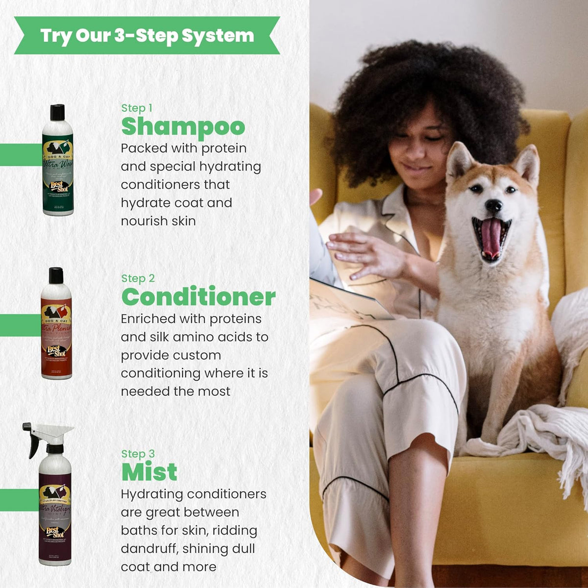 Best Shot Ultra-Vitalizing Mist Detangler and Conditioner with Pet Coat Release Technology