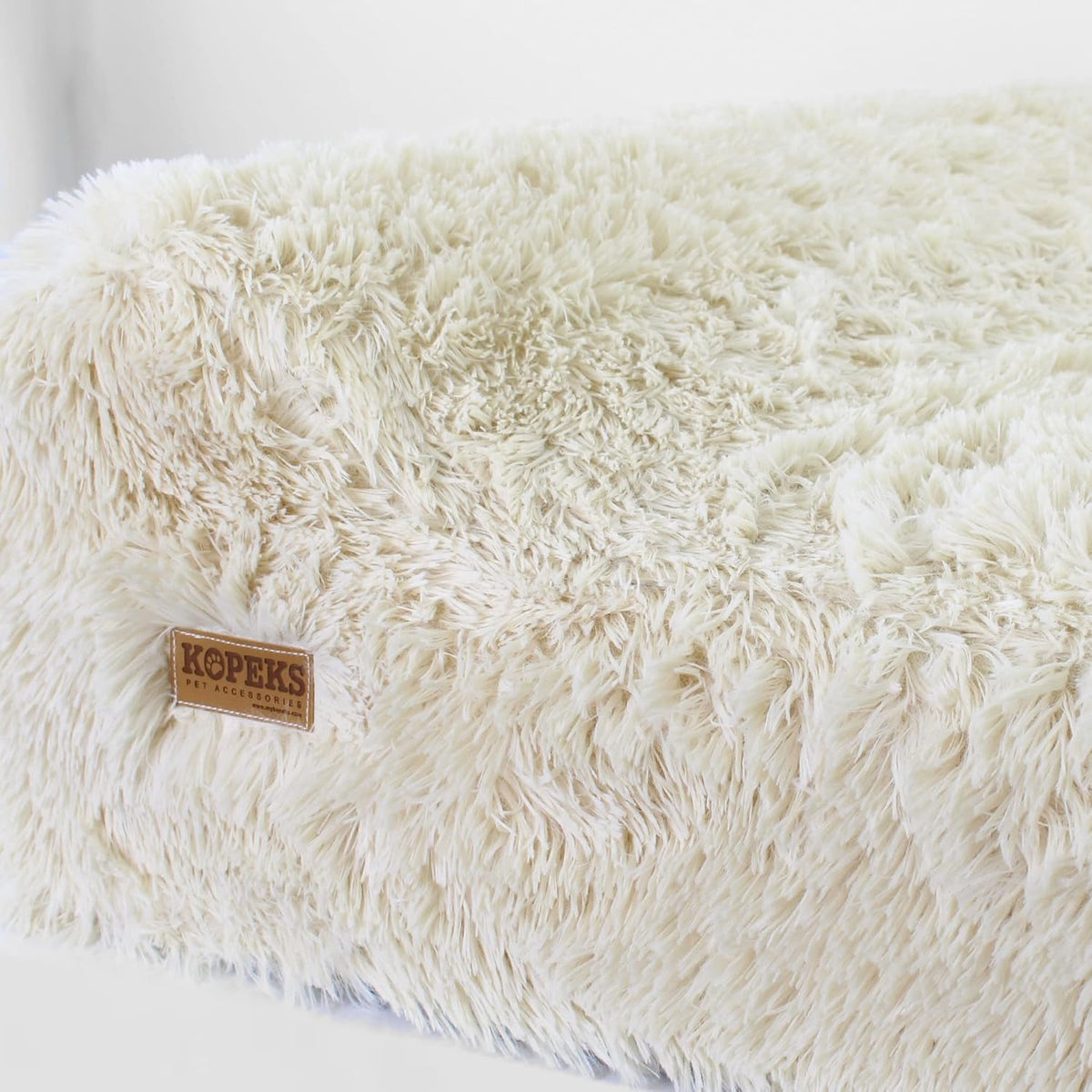 KOPEKS Orthopedic Memory Foam Dog Bed 7" Inch Thick Extra Large Dog Bed with Pillow Fluffy Brown