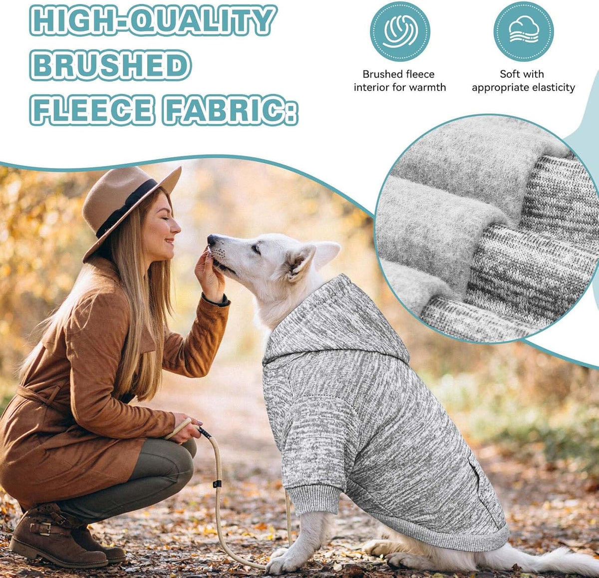Dog Sweaters for Medium Dogs Dog Hoodie Fleece Dog Sweater Soft Dog Clothes Sweatshirt with Pocket