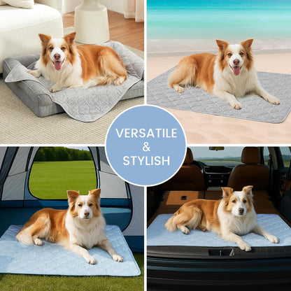 Cozy Bliss Leakproof Cooling Blanket for Small Dogs, Q-Max>0.4, Durable & Washable Dog Cooling Mat