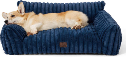 Bedsure Cute Dog Couch for Pets - Fluffy Dog Sofa with Premium Soft Corduroy Fleece, Pet Couch Bed