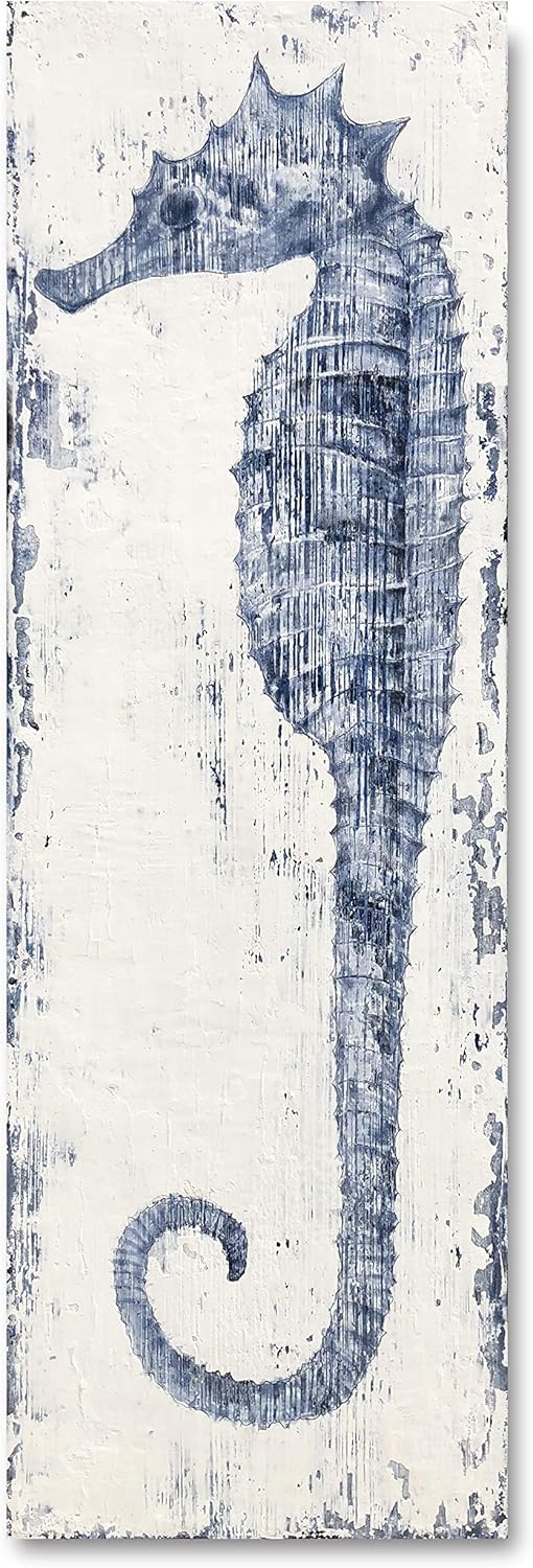 Yihui Arts, Seahorse Hand-Painted Wall Art on Canvas Abstract Artwork Art Wood Stretched Hanging