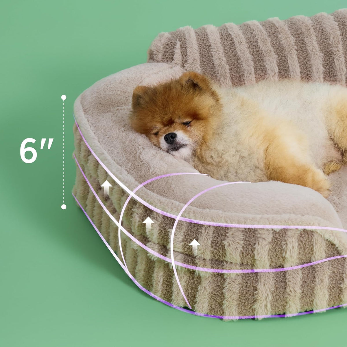LE SURE Cute Dog Bed for Small Dogs, Orthopedic Waterproof Small Pet Beds with Sides, Non-Slip