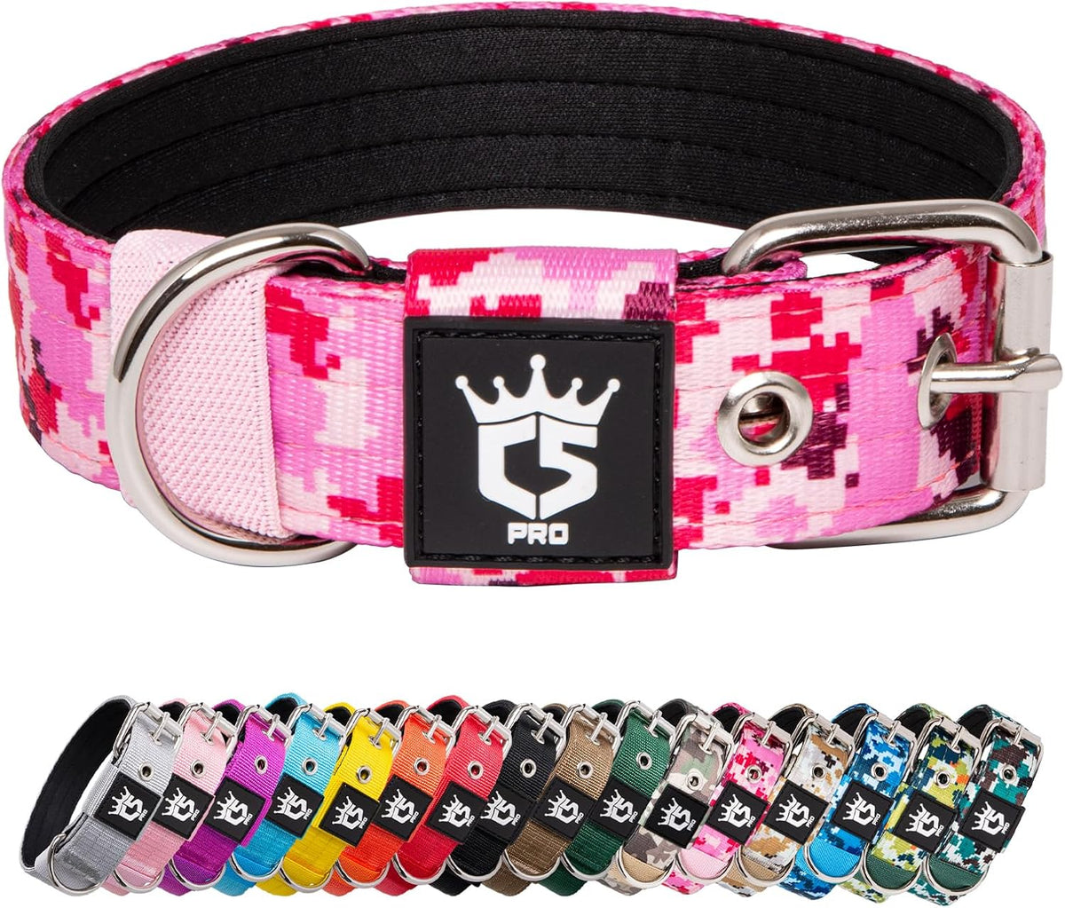 TSPRO Tactical Dog Collar 1.25 Inch Wide Thick Dog Collars with Heavy Duty Metal Buckle, Durable