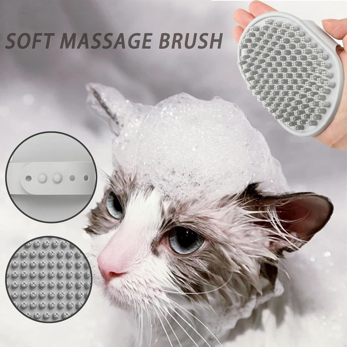 Cat Grooming Brush Kit 6 Tools - Deshedding & Dematting for Long/Short Hair, Self-Cleaning Slicker