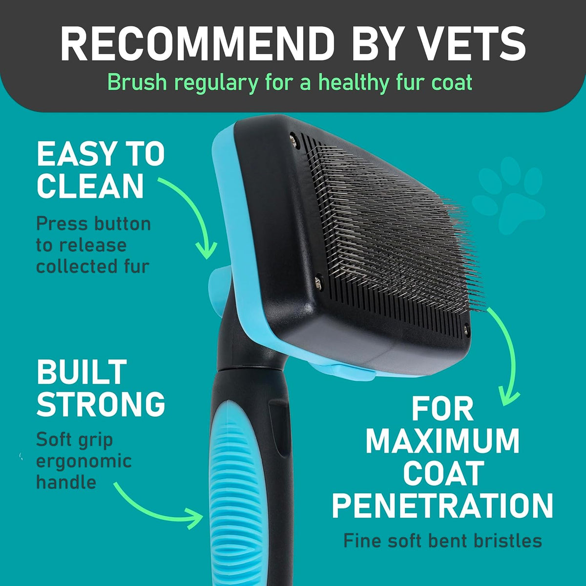 Maxpower Planet Dog Rake and Dog Hair Brush - Gently Removes Loose Undercoat, Mats and Tangled