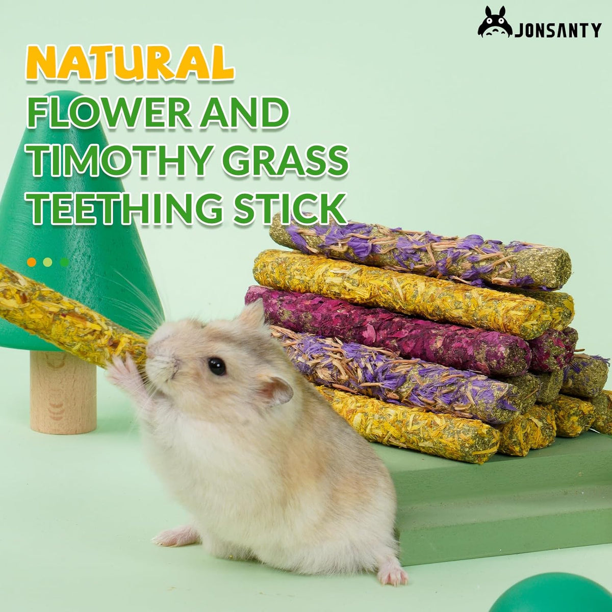 50-60 PCS Natural Rabbit Chew Toys, Treats, Timothy Sticks, Apple Sticks, Sweet Bamboo for Guinea