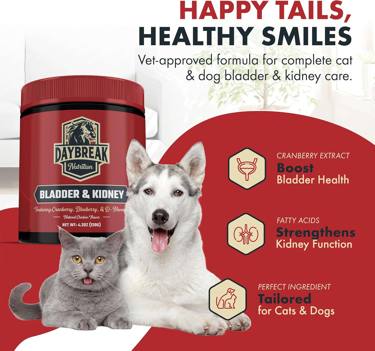 Bladder and Kidney Relief for Dogs & Cats by Daybreak Nutrition | Powder Cranberry Supplement for