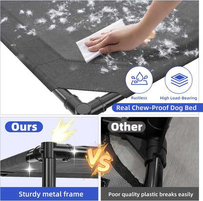 Simple Trending Raised Dog Bed for Large Dogs, Cooling Elevated Dog Bed, Breathable Pet Cot Bed