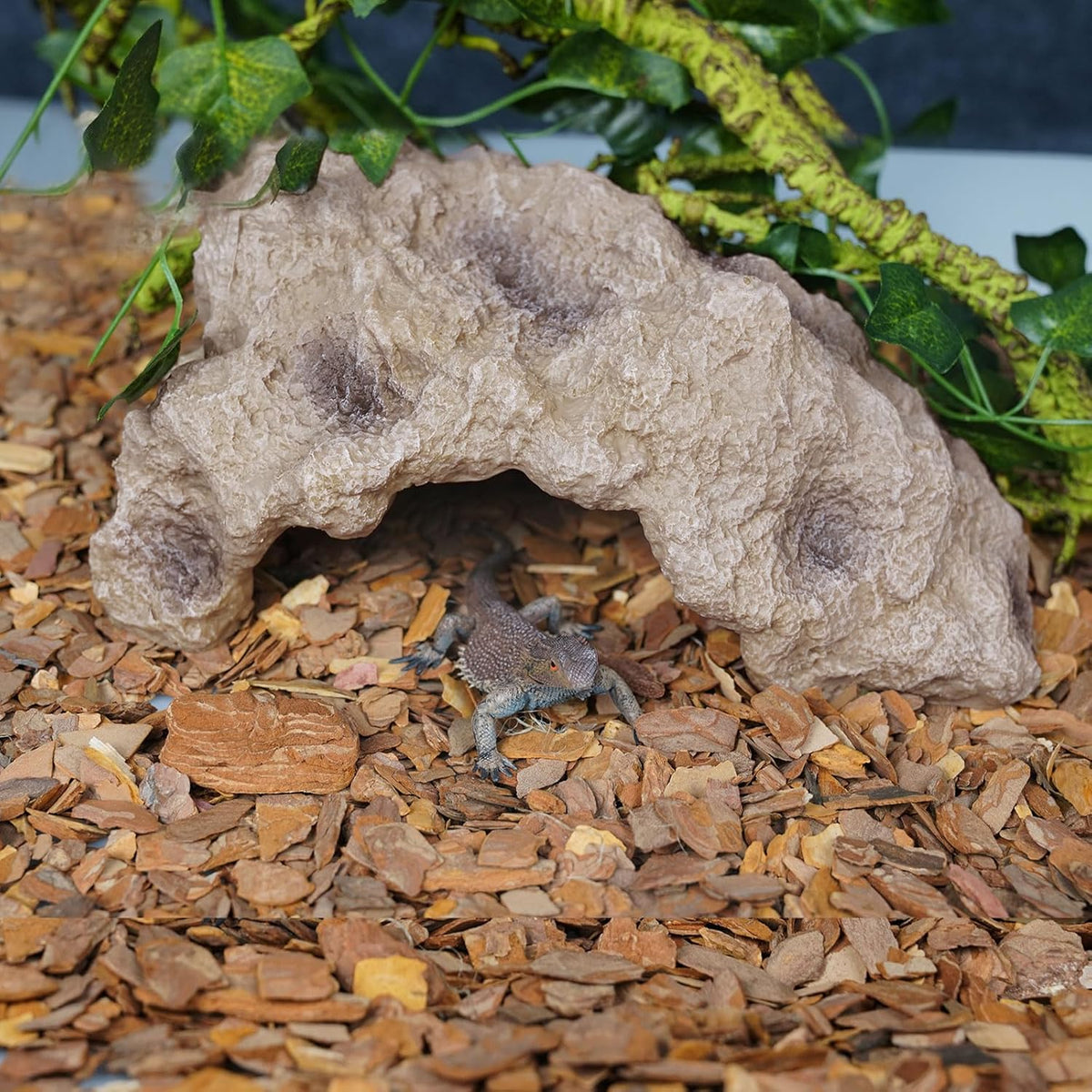 Reptile Rock Reptile Hide Cave Hideout Terrarium Habitat Decor Ornament Shelter for Hermit Crab