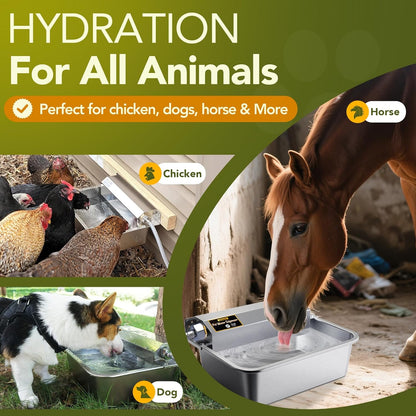 Automatic Water Dispenser for Dogs 2 Gallons, 304 Stainless Steel Dog Water Bowl Dispenser for Farm