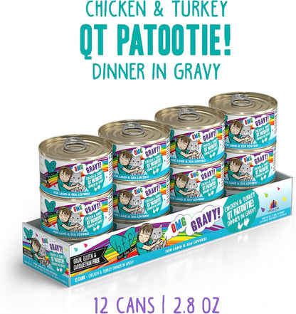 Weruva B.F.F. OMG - Best Feline Friend Oh My Gravy! Grain-Free Wet Cat Food Cans, QT Patootie!
