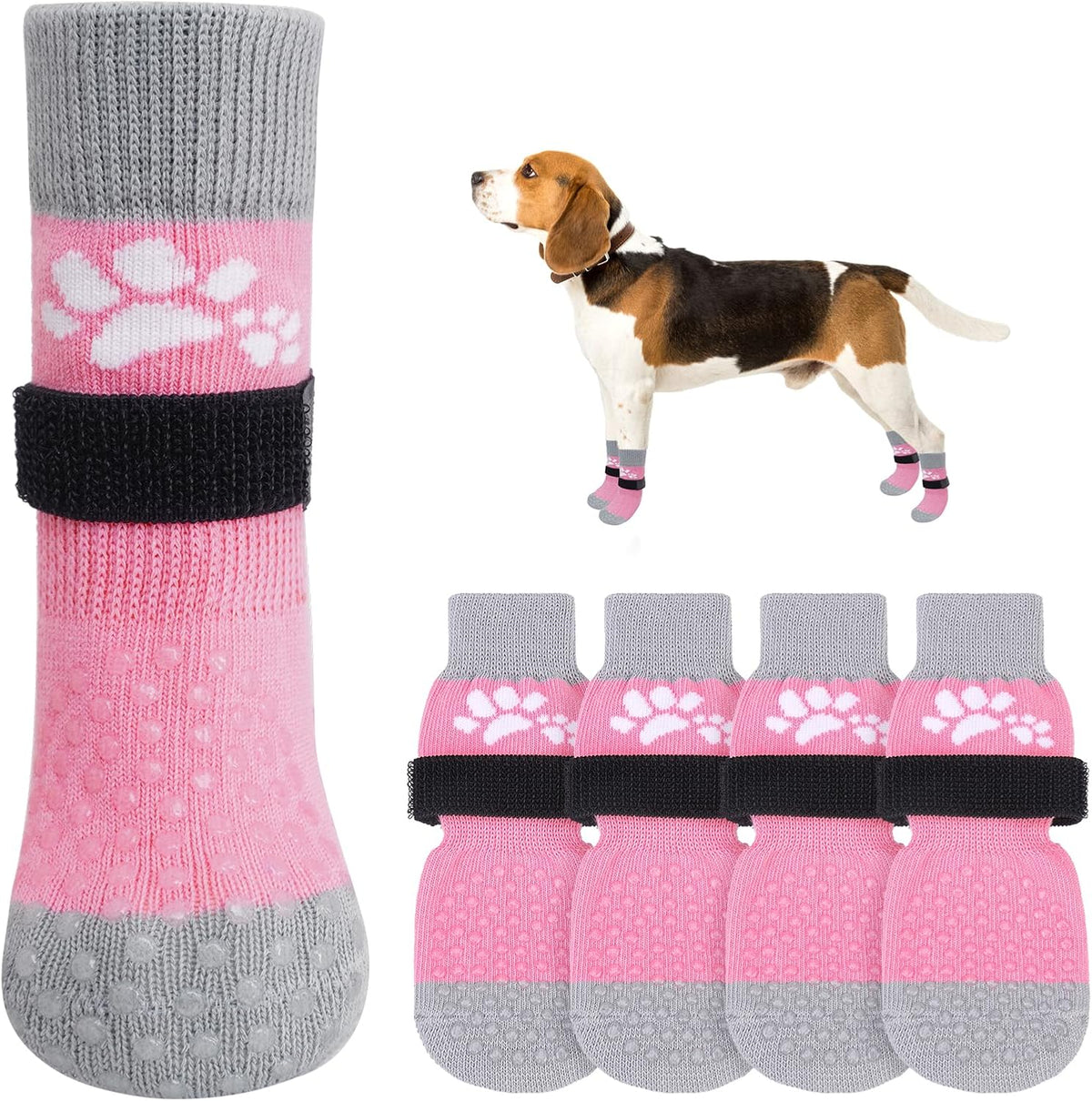 SCENEREAL Anti Slip Dog Sock to Prevent Licking Paws for Hardwood Floors, Boots & Paw Protector
