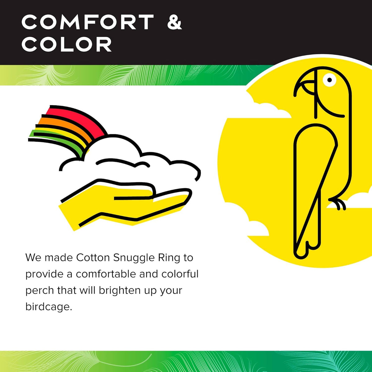 Featherland Paradise Cotton Snuggle Ring Bird Toy, Bird Perch, Large Bird Toys, for Parrots