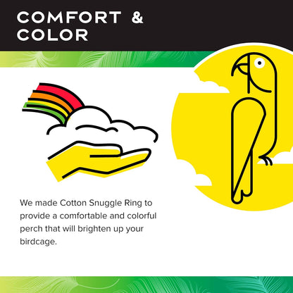 Featherland Paradise Cotton Snuggle Ring Bird Toy, Bird Perch, Large Bird Toys, for Parrots