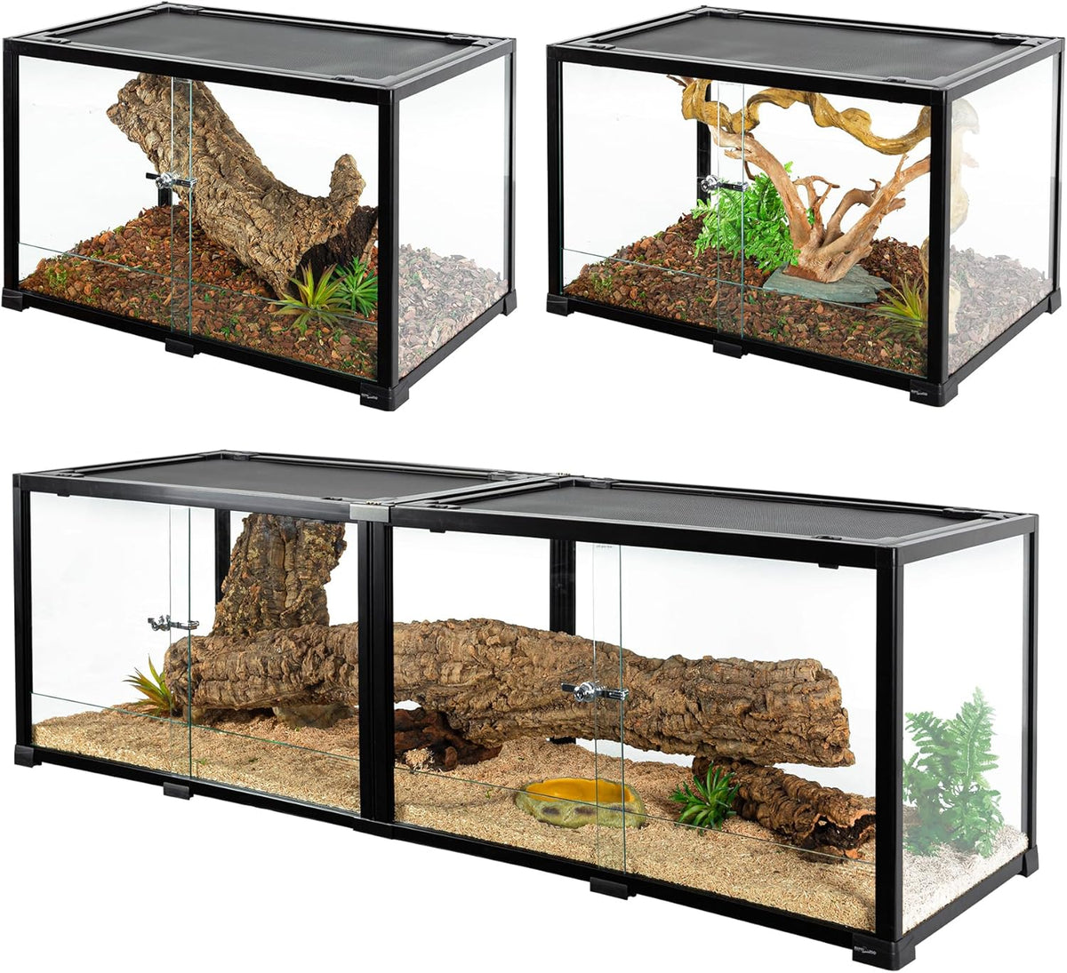 REPTIZOO 84 Gallon Large Reptile Terrarium Extra-Long 60" x 18" x 18" Spliceable Glass Reptile
