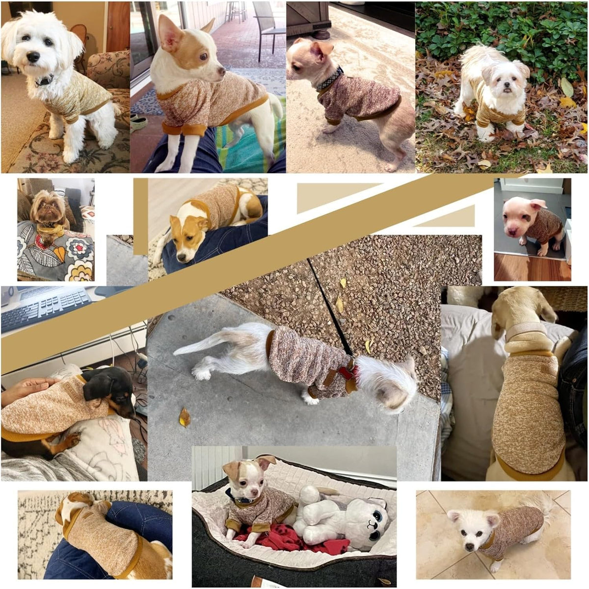 Jecikelon Dog Clothes Dogs Sweater Soft Puppies Clothing Winter Puppy Sweaters Warm Outfit for Dogs